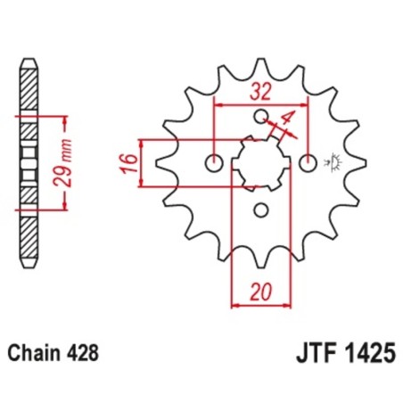 Piñón JT 1425 con 13 dientes