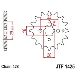 Piñón JT 1425 con 15 dientes 2