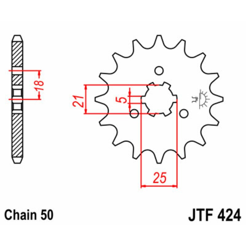 Piñón JT SPROCKETS acero estándar 424 - Paso 530