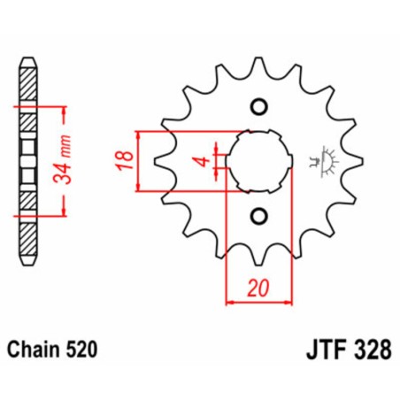 Piñón JT SPROCKETS acero estándar 328 - Paso 520