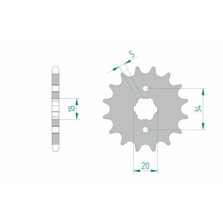 Piñón AFAM acero estándar 26200 - Paso 428