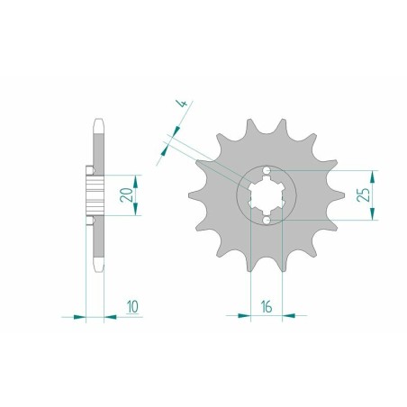Piñón AFAM acero estándar 64200 - Paso 520