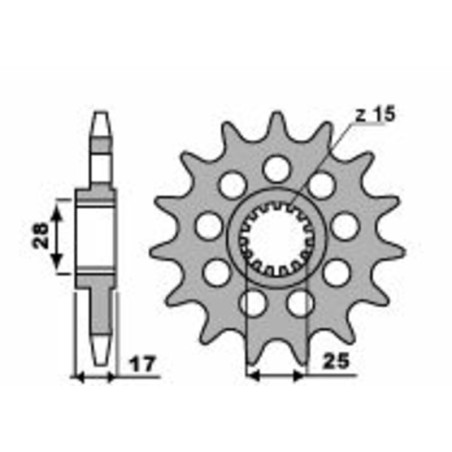 Piñón PBR acero estándar 2250 - 520