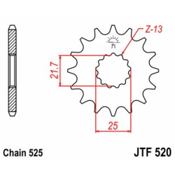 Piñón JT SPROCKETS acero estándar 520 - Paso 525 2