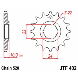 Piñón JT SPROCKETS acero estándar 402 - Paso 520 2