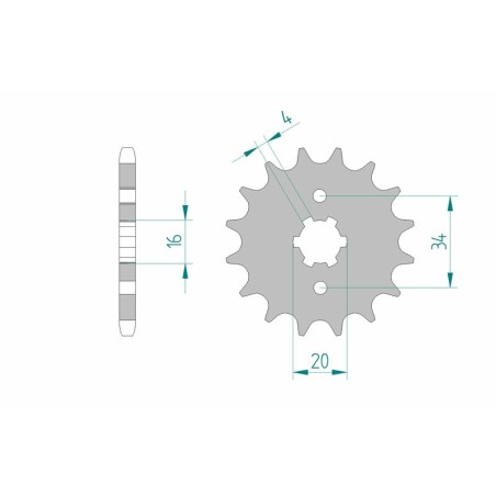 Piñón AFAM acero estándar 21200 - Paso 428