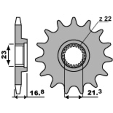 Piñón PBR acero estándar 443 - 520