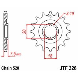 Piñón JT SPROCKETS acero estándar 326 - Paso 520 2