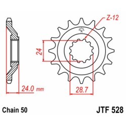 Piñón JT SPROCKETS acero estándar 528 - Paso 530 2