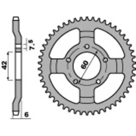Piñón PBR acero estándar 393 - 520