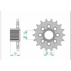 Piñón AFAM acero estándar 37601 - Paso 525