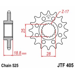 Piñón JT SPROCKETS acero estándar 405 - Paso 525 2