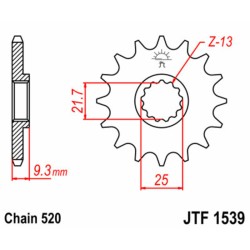 Piñón JT SPROCKETS acero estándar 1539 - Paso 520 2