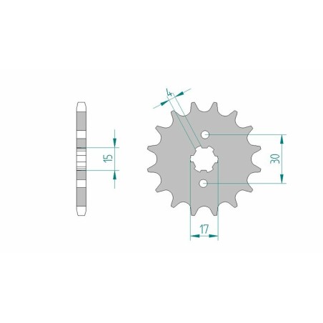 Piñón AFAM acero estándar 20107 - Paso 428