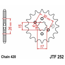 Piñón JT SPROCKETS acero estándar 252 - Paso 420 2