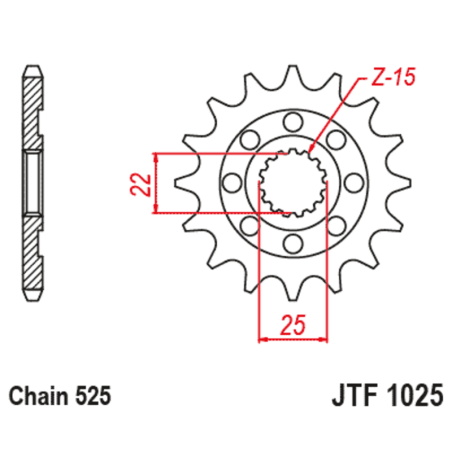 Piñón JT SPROCKETS acero estándar 1025 - 525