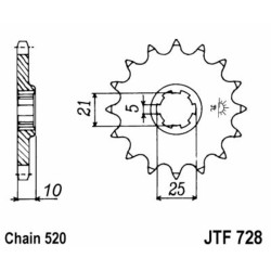 Piñon JT 728 de acero con 15 dientes 2