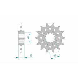 Piñón AFAM acero estándar 20511 - Paso 520