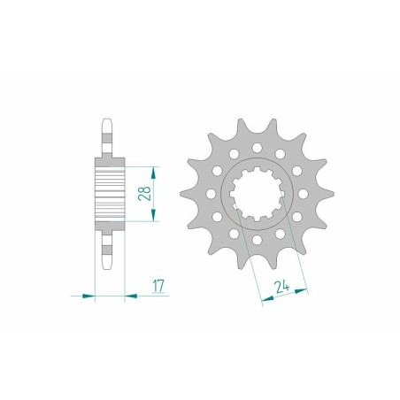 Piñón AFAM acero estándar 20511 - Paso 520