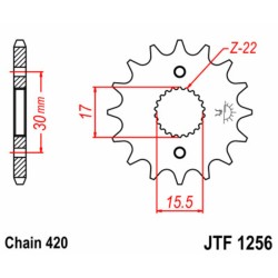 Piñón JT SPROCKETS acero estándar 1256 - Paso 420 2