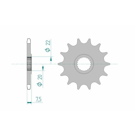 Piñón AFAM acero estándar 20210 - Paso 520