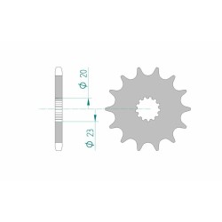 Piñón AFAM acero estándar 22404 - Paso 525
