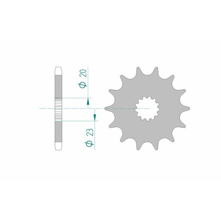 Piñón AFAM acero estándar 22404 - Paso 525