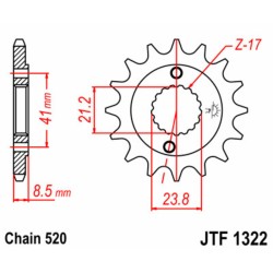 Piñón JT SPROCKETS acero estándar 1322 - Paso 520 2