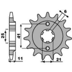 Piñón PBR acero estándar 283 - 520