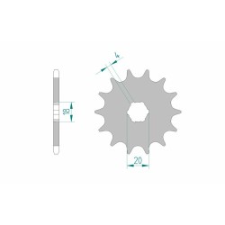 Piñón AFAM acero estándar 20303 - Paso 520