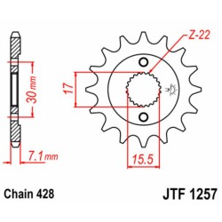 Piñón JT SPROCKETS acero estándar 1257 - Paso 428 2
