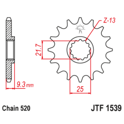 Piñón con goma anti-ruido JT SPROCKETS acero 1539 - 520 2