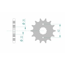 Piñón AFAM acero estándar 24500 - Paso 530