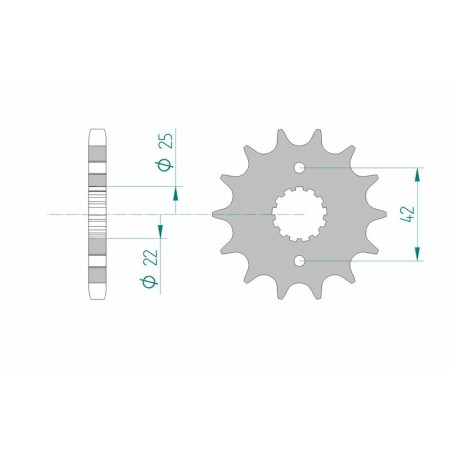 Piñón AFAM acero estándar 24500 - Paso 530