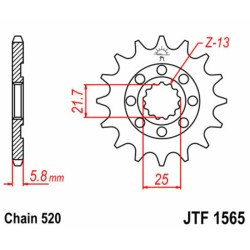 Piñon JT SPROCKETS acero 1565 - 520 2