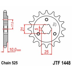 Piñón JT SPROCKETS acero estándar 1448 - Paso 525 2