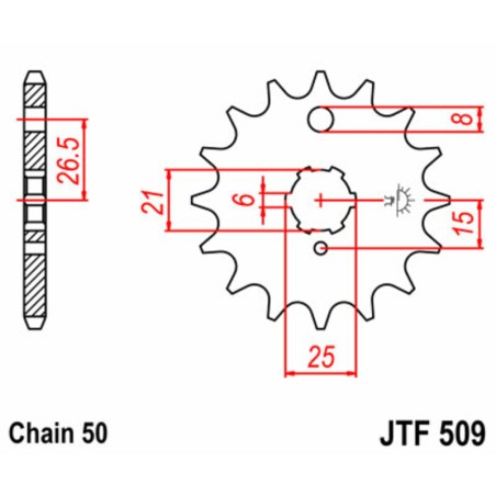 Piñón JT SPROCKETS acero estándar 509 - Paso 520