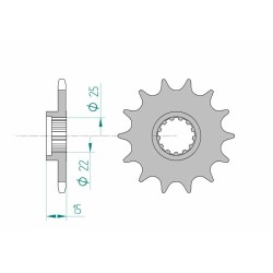 Piñón AFAM acero estándar 24510 - Paso 520