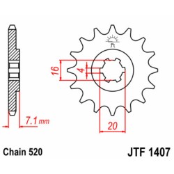 Piñón JT SPROCKETS acero estándar 1407 - Paso 520 2