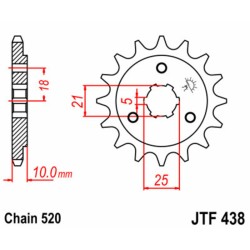 Piñón JT SPROCKETS acero estándar 438 - Paso 520 2