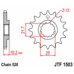 Piñón JT SPROCKETS acero estándar 1503 - Paso 525 2