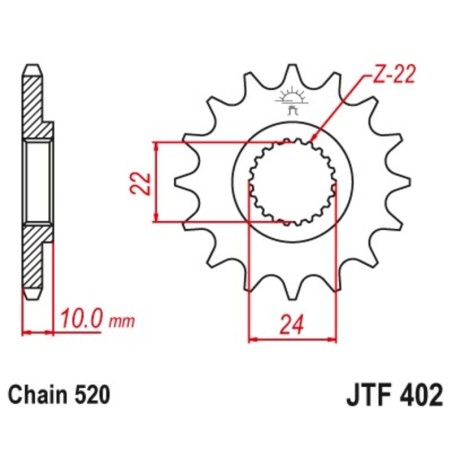 Piñón con goma anti-ruido JT SPROCKETS acero 402 - 520