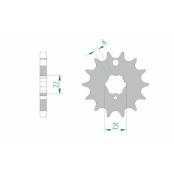 Piñón AFAM acero estándar 24401 - Paso 530
