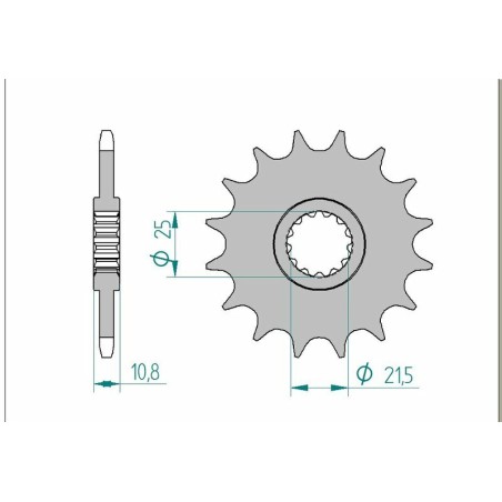 Kit de cadena AFAM 520XMR3 15/46 Standard - corona Standard 12604
