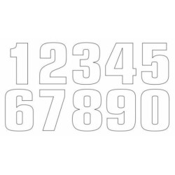 TECNOSEL Race Number 7 20x13cm White Set of 3