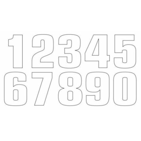 Número de carrera TECNOSEL "1" blanco - Pack de 3 uds