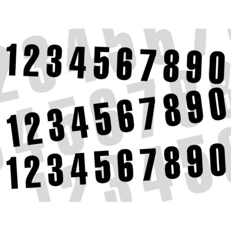 Numeros de carrera negro - Pack de 3 Uds BLACKBIRD PVC 5048/20/0