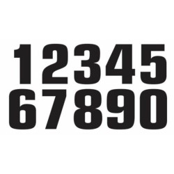 Número de carrera TECNOSEL "8" negro - Pack de 3 uds