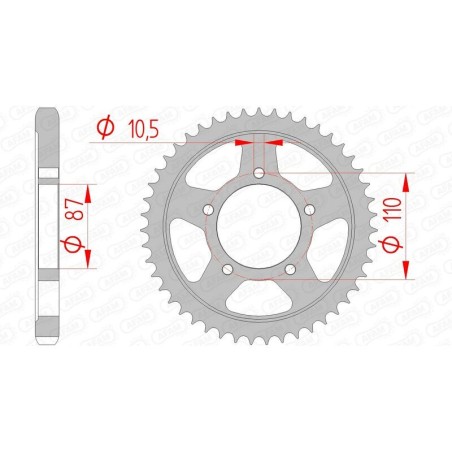 Kit de cadena AFAM 530XMR3 14/47 Standard - corona Standard 14601