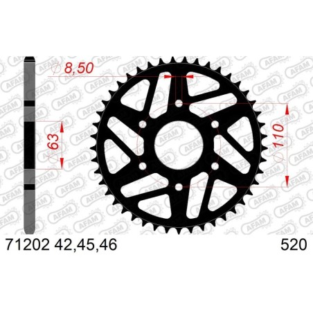Kit de cadena AFAM 520XLR2 13/45 Standard - corona Standard 71202
